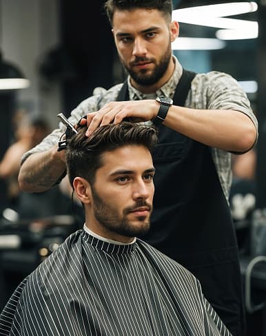 FadeCraft barber cutting a client's hair