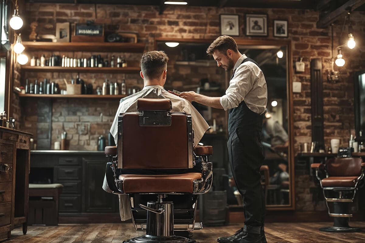 Barber work inside the Boerum Place shop